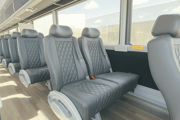 interior of Berkeley Coach Bus Service charter bus