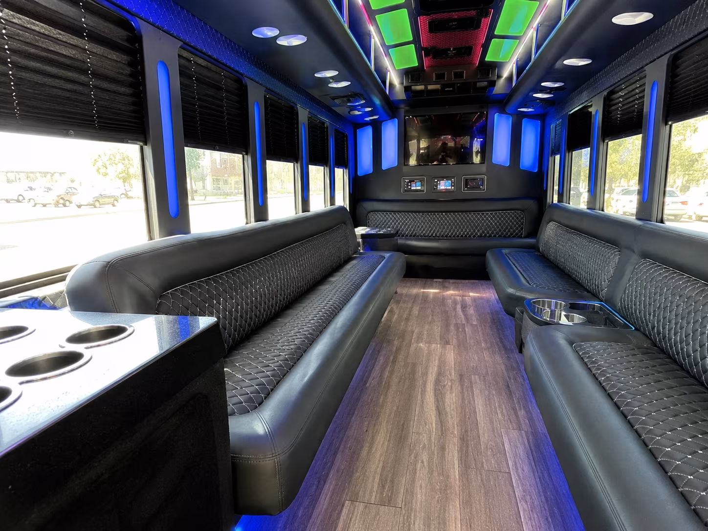 berkeley 15 passenger party bus inside