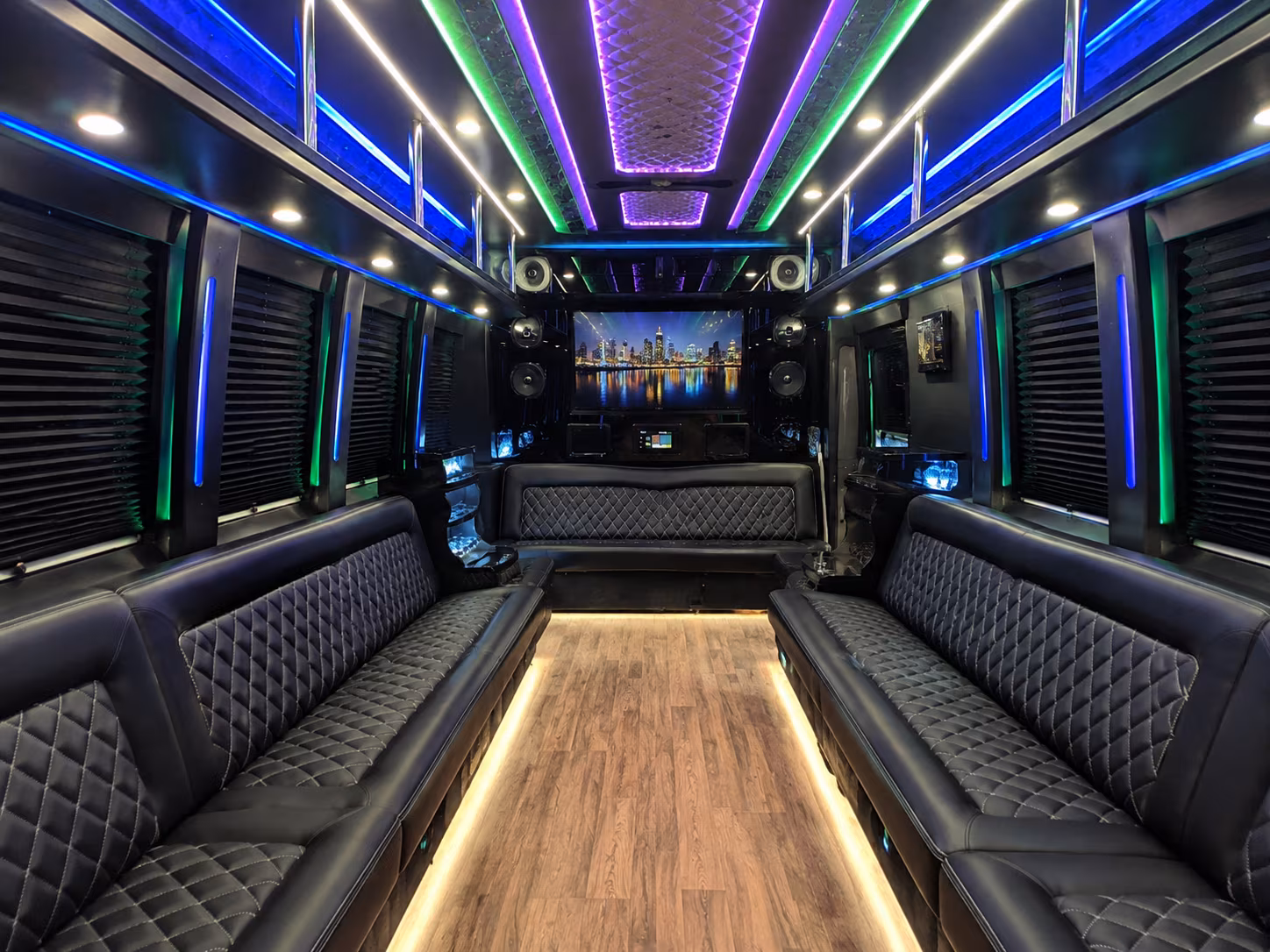berkeley 25 passenger party bus interior