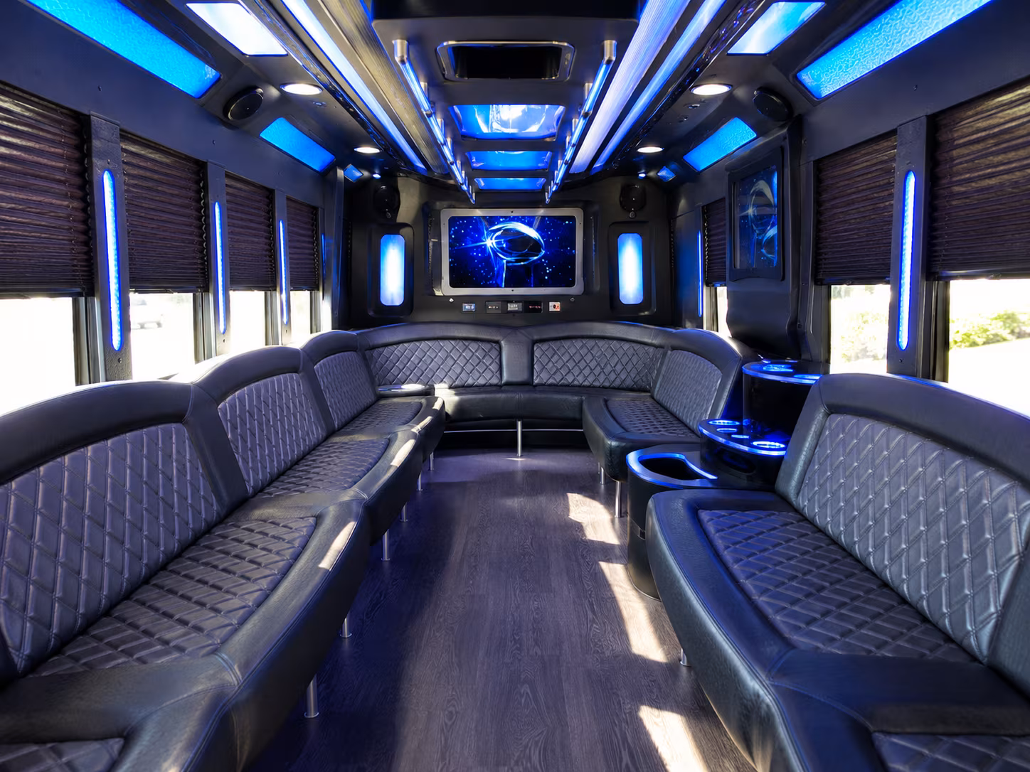 berkeley 28 passenger party bus inside
