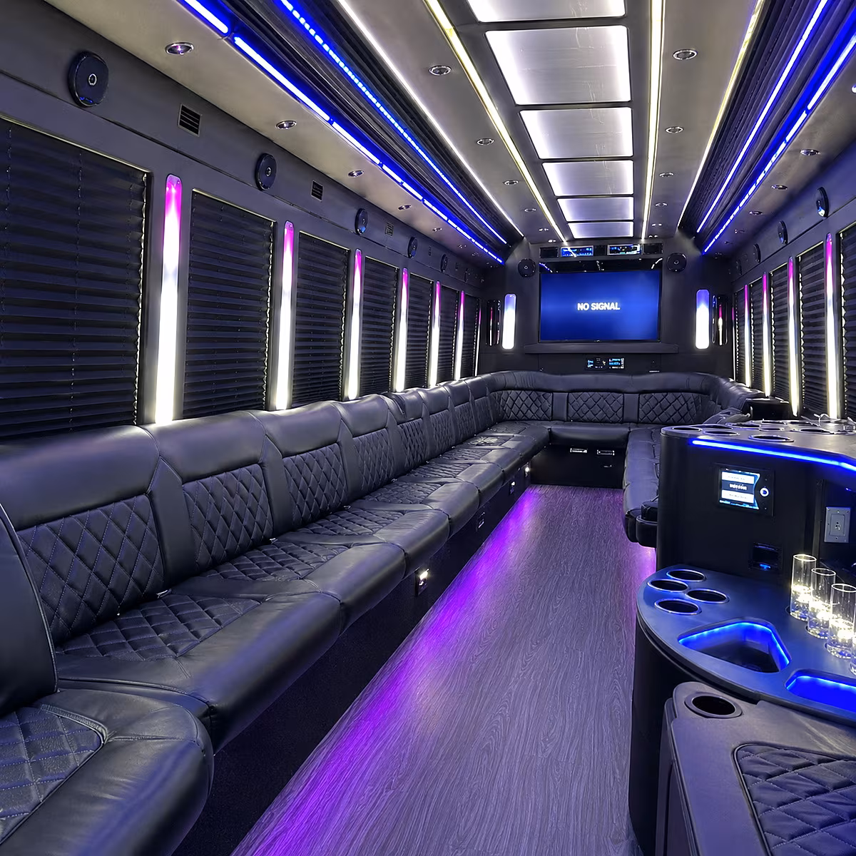 berkeley 30 passenger party bus inside