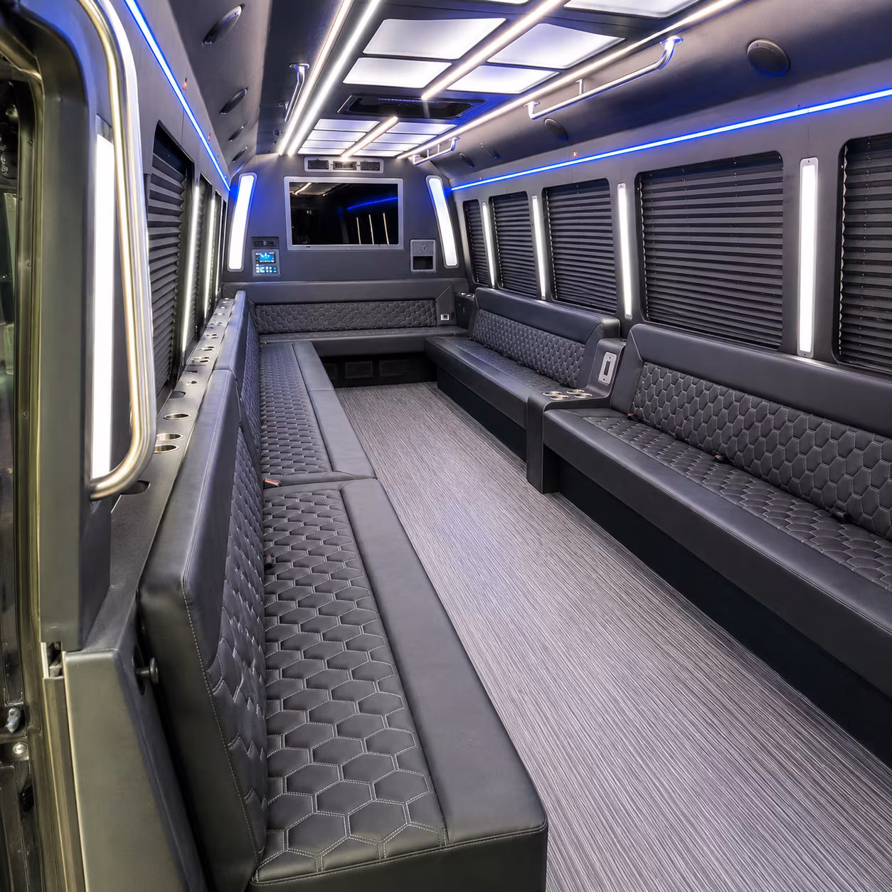 berkeley 40 passenger party bus interior