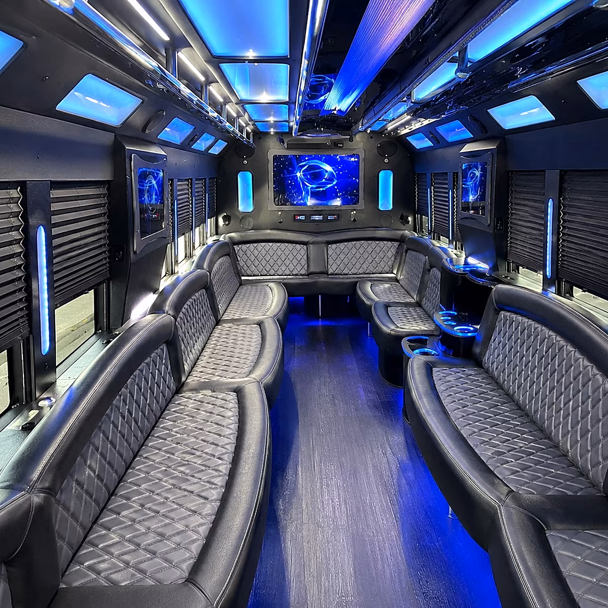 berkeley 50 passenger party bus interior